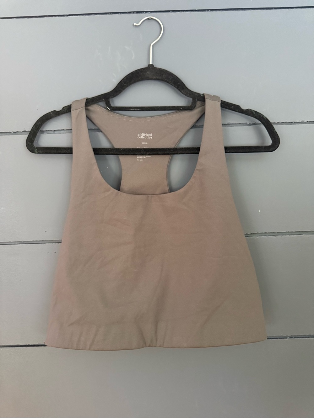 Girlfriend Collective Paloma Racerback Sports Bra taupe Women’s Size XXXL
